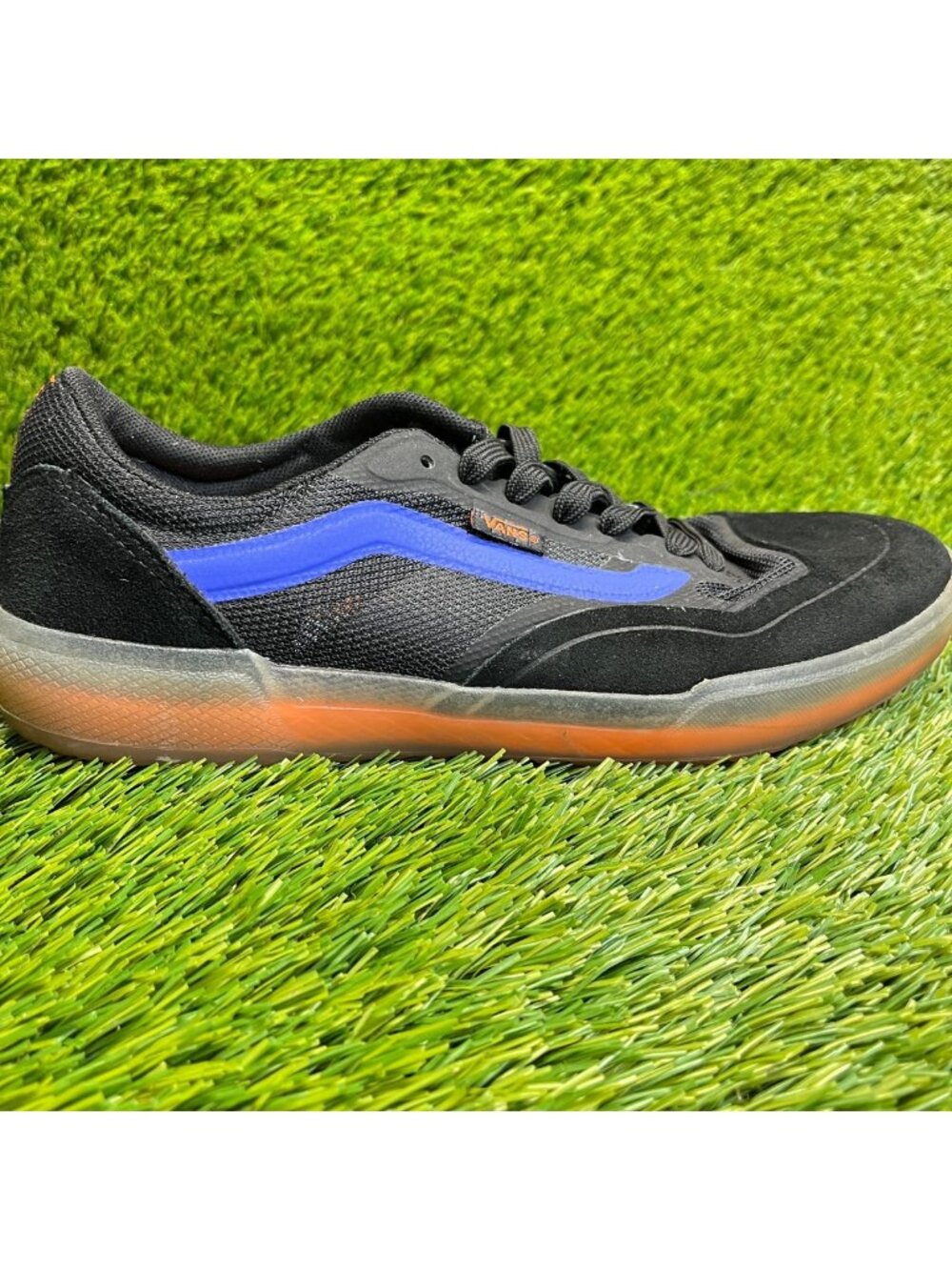 Vans Ave Pro Mens Size 8 Black Blue Athletic Walking Skateboard Shoes Sneakers